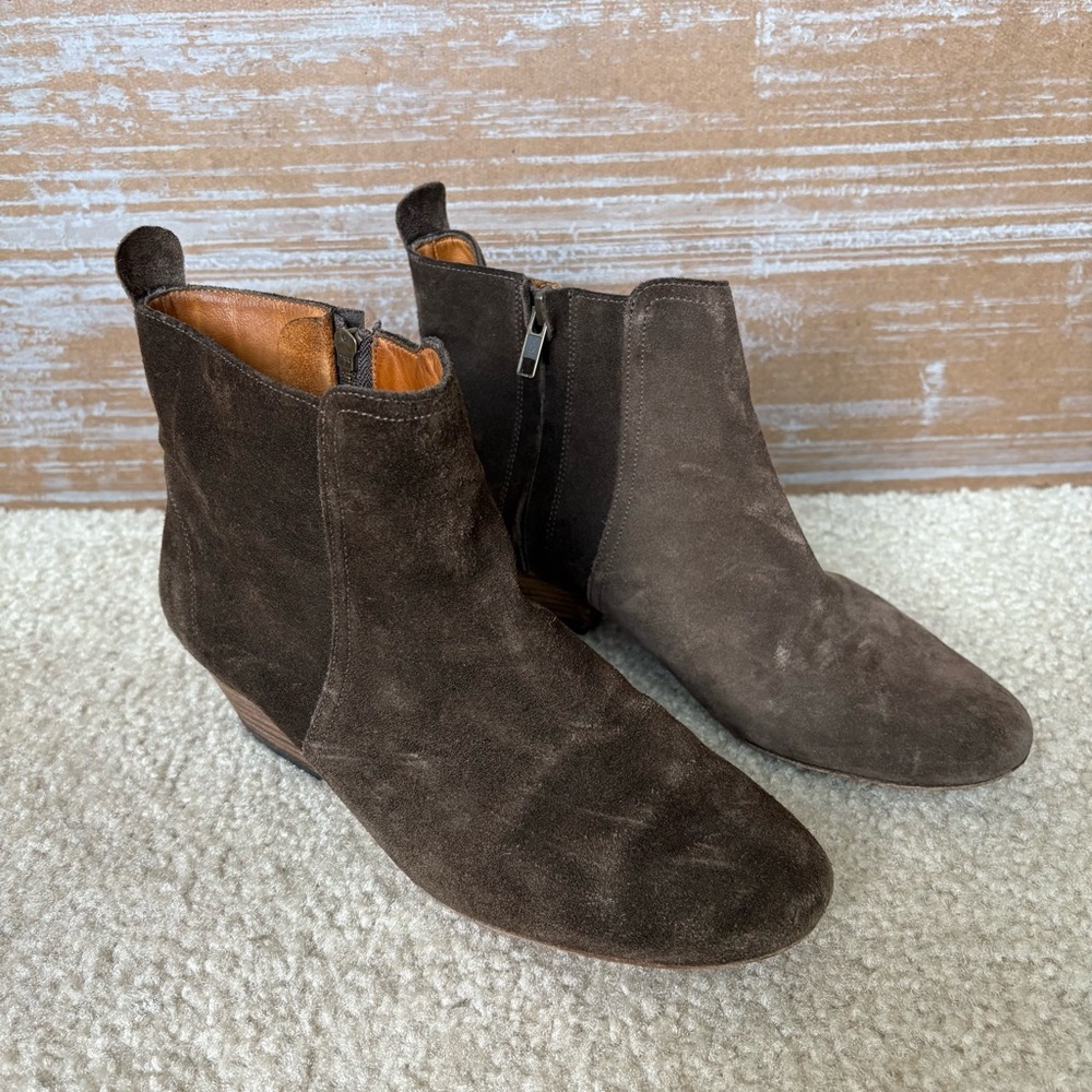 Isabel Marant Suede Ankle Boots Brown Boho Western Preppy Womens 7